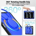 thumbnail image 3 of ELEHOLD Case for iPad Pro 11 2024, 15ft Drop Protection Shockproof Rugged Case with 360° Rotating Stand & Handle Grip &Shoulder Strap,Darkblue, 3 of 9
