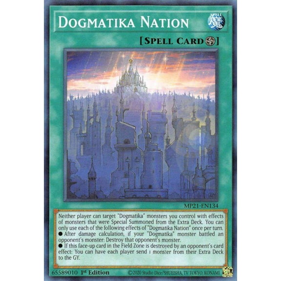 YuGiOh 2021 Tin of Ancient Battles Common Dogmatika Nation MP21-EN134