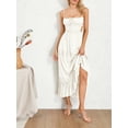 thumbnail image 2 of Women Sleeveless Beach Dress Ruffled Hem Summer Backless Party A-Line Dress, 2 of 7