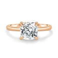 thumbnail image 2 of 2.00Ct Cushion Cut Lab-Grown Diamond Solitaire Engagement Ring, 14K Rose Gold, US 5, 2 of 7