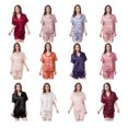 thumbnail image 5 of Pyjama en Soie pour Couple Ensemble Été shorts Fins Manches Courtes Couleur Unie Tenue de Maison Pyjama Mat, 5 of 5