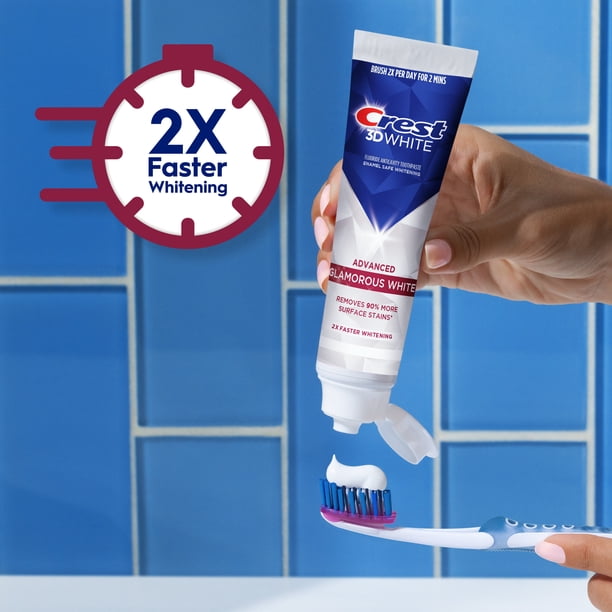 Crest 3D White Adv Glam White Whitening Toothpaste, 3.3 oz, 3 Pack
