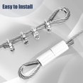 thumbnail image 5 of Cable de acero inoxidable engrosado de 3/16"" y 50 pies con clip de cuerda de alambre, dedal y funda de aluminio para engarzar, cable aeronáutico de 7 x 19 hilos, resistencia a la rotura de 3700 libra, 5 of 5