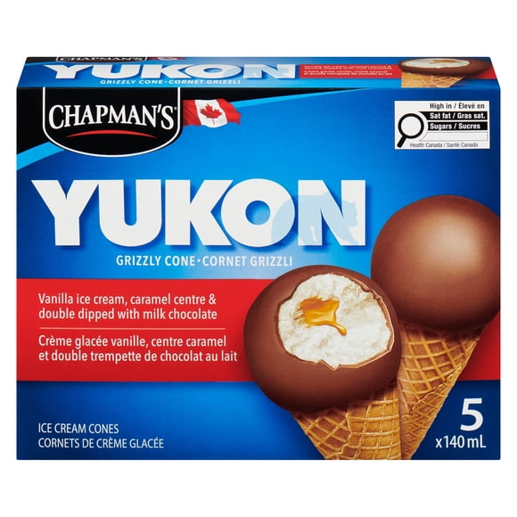 Chapman's Yukon Grizzly Double the Dip Cone in a Box 5x140 ml