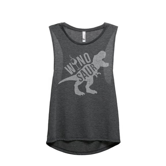 Thread Tank Winosaur Women's Sleeveless Muscle Tank Top Charcoal X-Large