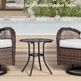 thumbnail image 3 of Wiilayok 3 Pieces Outdoor Swivel Glider Rocker Bistro Set, PE Wicker Rattan Patio Furniture Set, Rocking Chairs for Porch Deck Backyard, White, 3 of 9