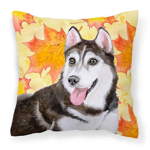 Siberian Husky No. 2 Fall Fabric Decorative Pillow
