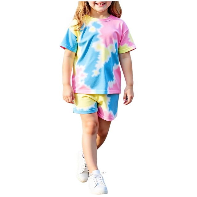 Summer Pajamas for Girls – Tie Dye Short Pj Set