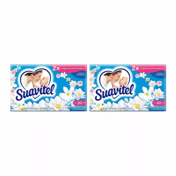 Suavitel Fabric Softener Dryer Sheets - Field Flowers, 20 Count (Pack Of 2)