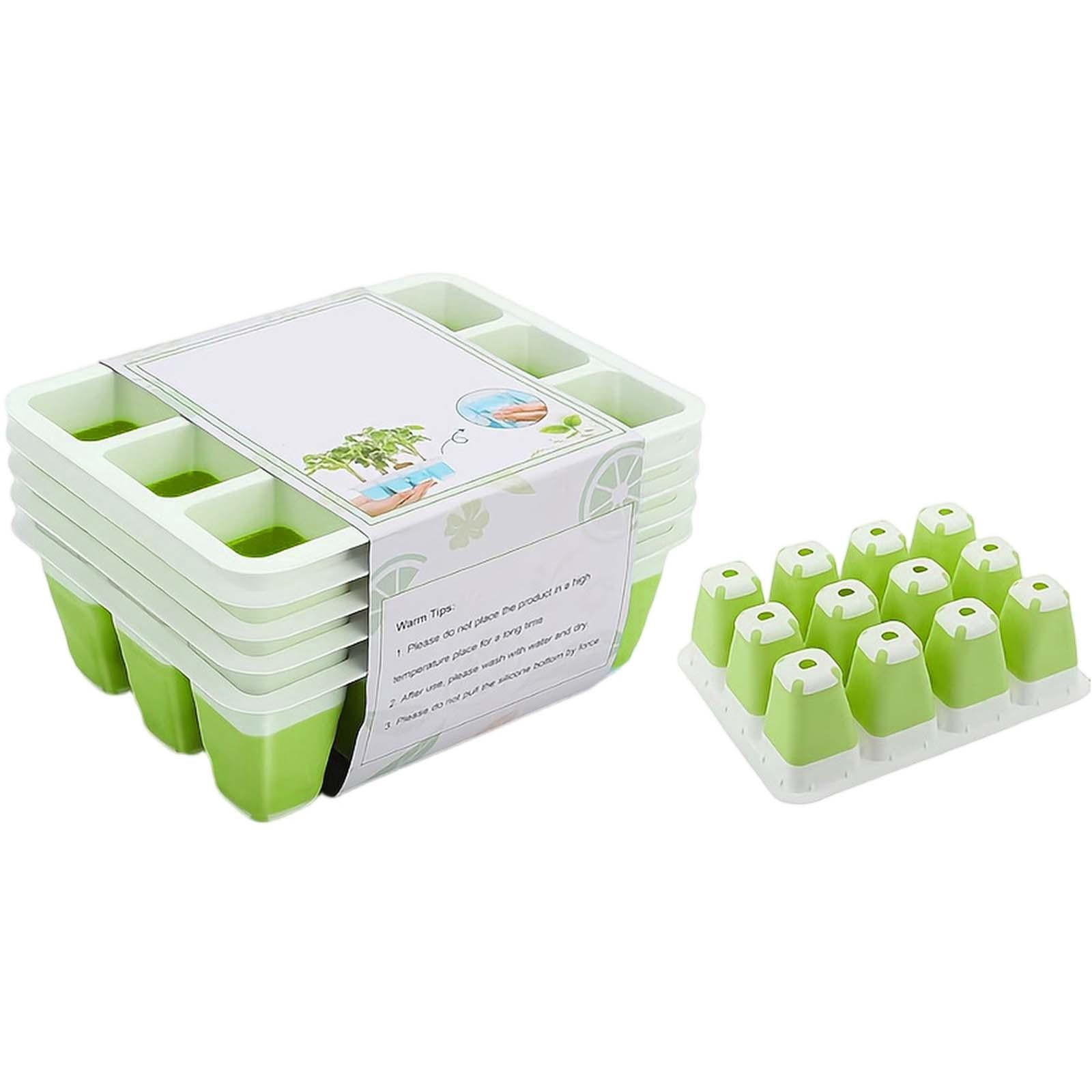 Plant Germination Trays, Reusable, Seedling Trays, 9X7 In, Plastic Planting Trays, Garden Seed Starting, Outdoor Spring Planting, 5 Pack