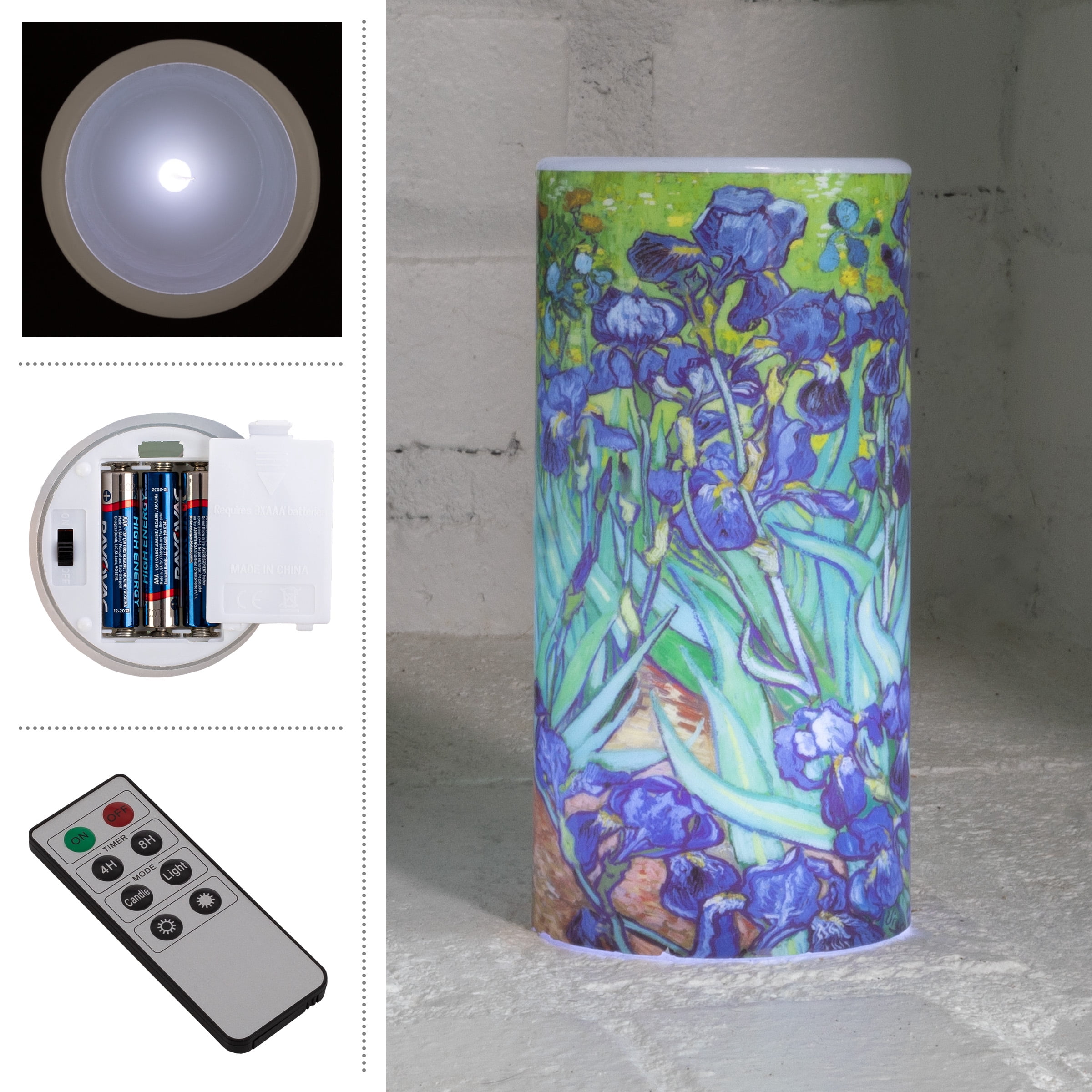 Lavish Home 2-Pack of Van Gogh Irises Flameless Candles with Remote