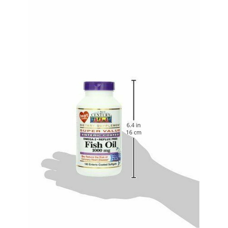 21st Century Heart Health Fish Oil 1000mg Omega 3 Enteric Coated