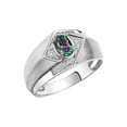 thumbnail image 3 of RYLOS Mens Rings 14K White Gold Ring 6X4MM Oval Shape Gemstone & Diamond Ring Alexandrite June Birthstone Rings For Man Gold Rings Size 9, 3 of 7