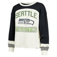 thumbnail image 2 of Women's '47 Cream Seattle Seahawks Double Header Curve Raglan Long Sleeve Crop Top, 2 of 3