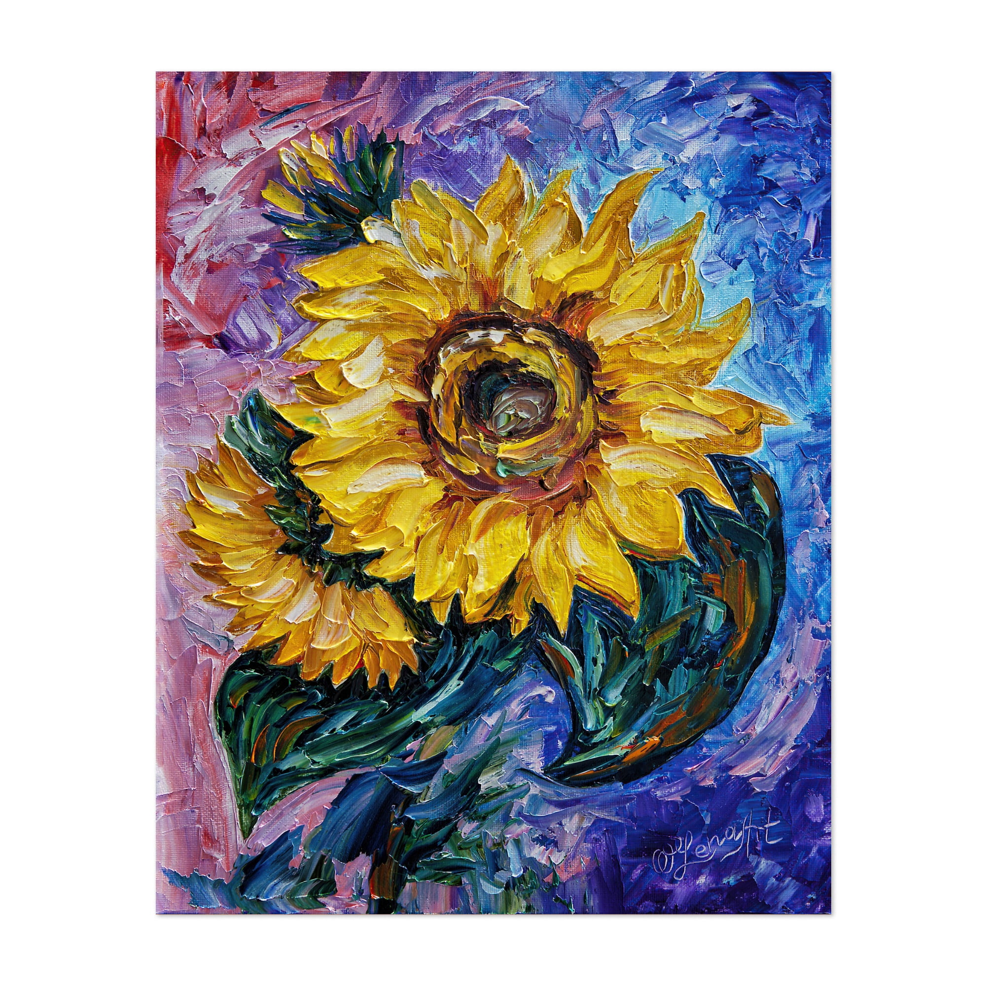 Sunflowers Vincent Van Gogh Painting Canvas Print Floral Wall Art Small 8x10 