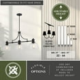 thumbnail image 4 of Beloit 3L LED Compatible Black Farmhouse Linear Chandelier Island Pendant Light Fixture Clear Glass, 4 of 12