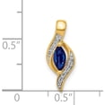 thumbnail image 4 of 14K Yellow Gold Diamond And Marquise .29 Sapphire Pendant Made In India pm5265-sa-004-ya, 4 of 5