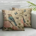 thumbnail image 3 of Nawypu  Vintage Design Hydrangea and Cyan Bird Throw Pillow Cover Crown Beautiful Bud Blossom Bouquet Word Background Pillow Case Decorative Men Women Boy Girl Room Cushion Cover, 3 of 5