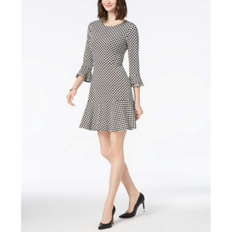 Charter Club Womens Diamond Ruffled Dress, Black, Large - Walmart.com