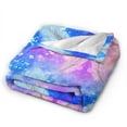 thumbnail image 3 of Blue Dream Feather Throw Blanket, Fluffy Soft Cozy Blanket Flannel Plush Microfiber Couch Throw 60"x50", 3 of 7