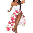thumbnail image 1 of FASHIONWT Women French Boho Beach Midi Dress Suit Vintage Bandeau Strapless Floral Dress, 1 of 4