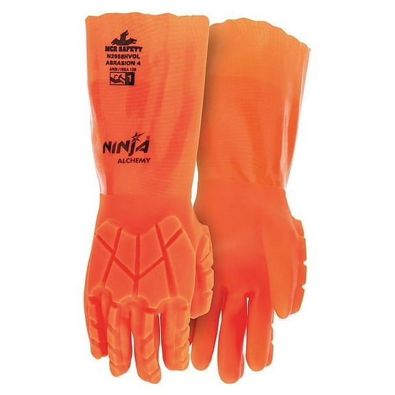 Mcr Safety Chemical Resistant Glove,M,Orange,PR N2658HVOM