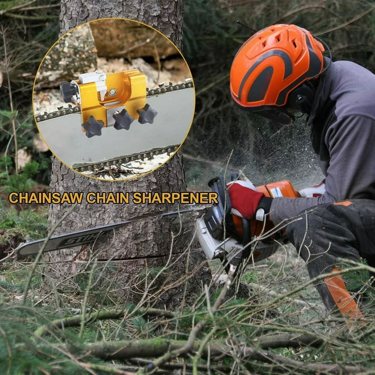 1Pack Portable Hand-Crank Chainsaw Sharpener, Fast Chain Saw
