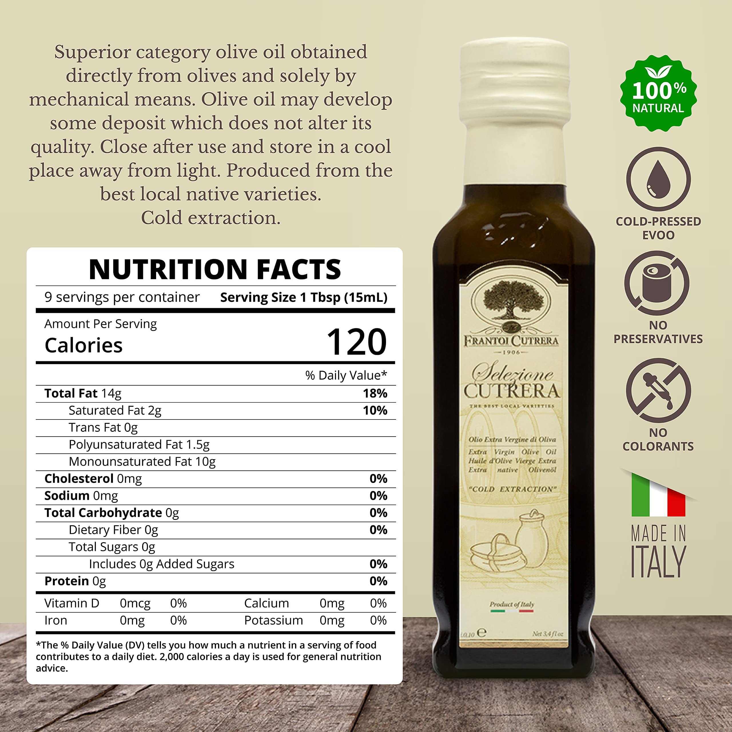 Mercato di Bellina Extra Virgin Olive Oil Cold Pressed - Sicilian Olive Oil High in Polyphenols for Dipping Bread and Cooking - EVOO Imported from Italy