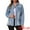 Light Blue, variant on Women's Frayed Hem Ripped Distressed Denim Jacket M Blue
