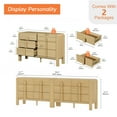 thumbnail image 2 of Mid Century 6 Drawer Dresser Set of 2, 47.2" Modern Chest of Drawers with Storage, Curved Profile Wood Double Dresser for Bedroom, Living Room, Hallway, 2 of 9