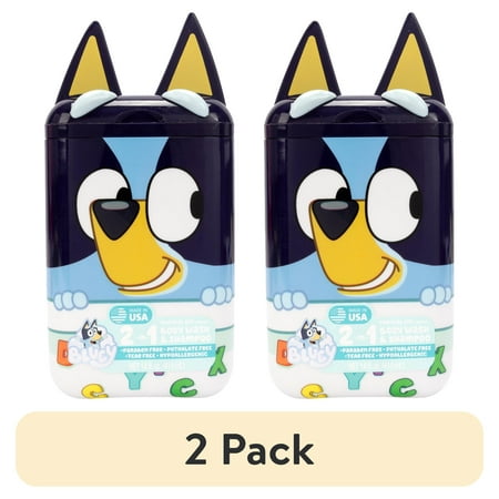 (2 pack) Bluey 2-In-1 Shampoo and Body Wash, Tropical Joy Scented, 14oz