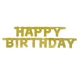 thumbnail image 1 of Happy Birthday Gold Deluxe Jointed Banner, 1 of 2