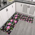 thumbnail image 2 of Pioneer Flower Floral Print Pattern Kitchen Rugs Sets Of 2,Anti Fatigue Kitchen Mat Rugs Non Slip Washable,Decorative Kitchen Floor Mats for Kitchen,Sink,Laundry,17"x30"+17"x47", 2 of 7