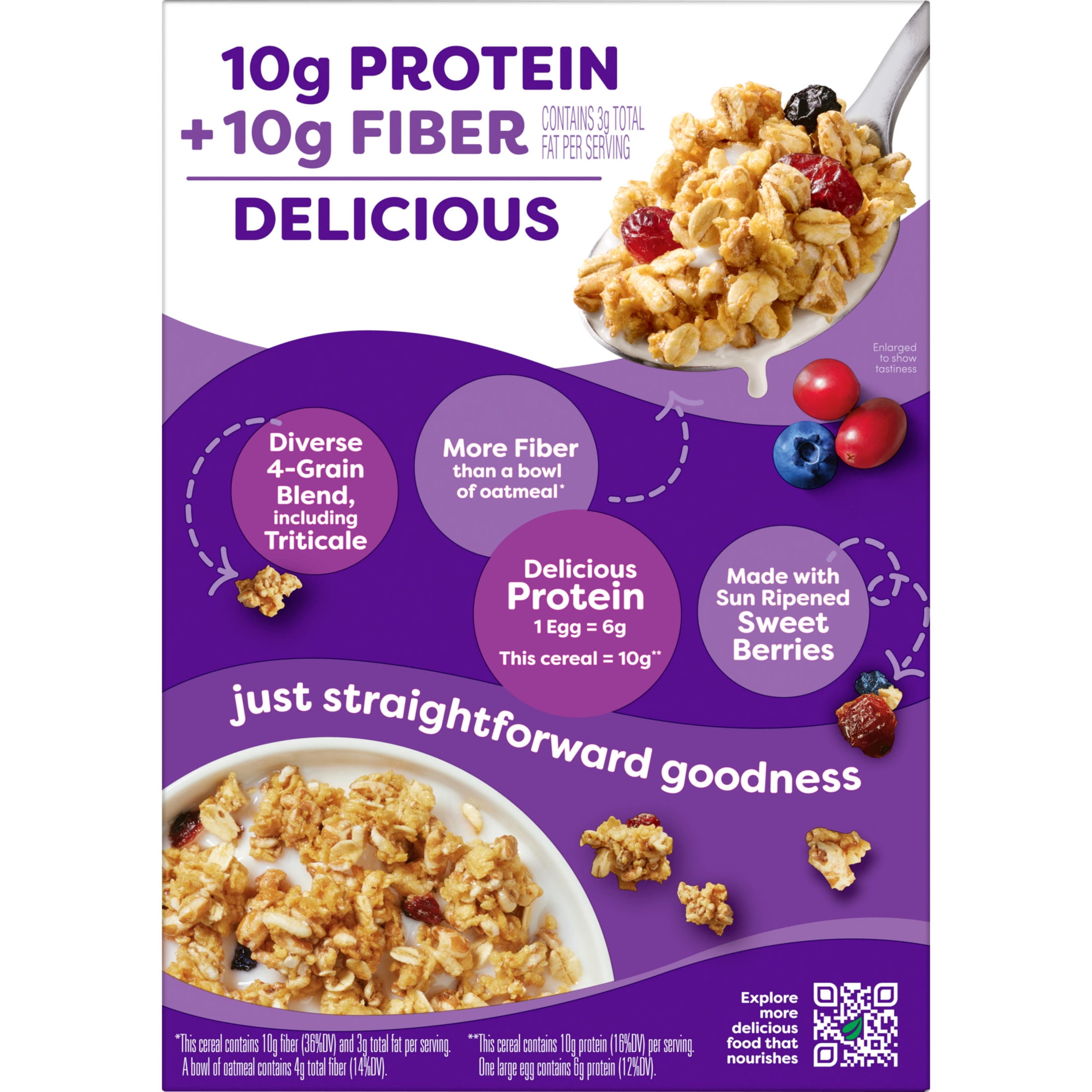(10 pack) Kashi GO Mixed Berry Crunch Protein Cereal, 10g Protein, 17.7 oz