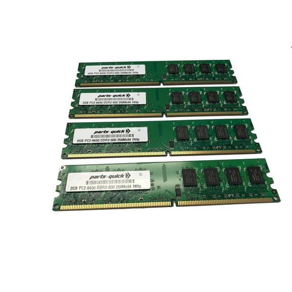 8GB (4X 2GB) DDR2 800MHz PC2-6400 240 pin Desktop RAM Memory Upgrade (PARTS-QUICK)