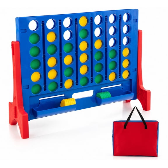MULTIGOT Wall Mounted or Tabletop Giant 4-IN-A-ROW Jumbo 4-to-Score Connect Game Set Red