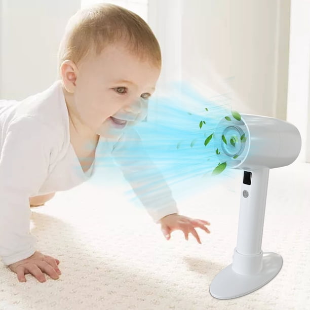 Mini ventilador Leafless | Ventilador portátil recargable por USB con batería de 2000 mAh | Flujo de aire turbo de 3 velocidades para refrigeración personal | Incluye cordón para uso escolar, de