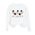 thumbnail image 5 of HOMBOM Womens Winter Sweatshirts Crewneck Festive Christmas White Merry Xmas Cozy Sweatshirt for Ladies, 5 of 6