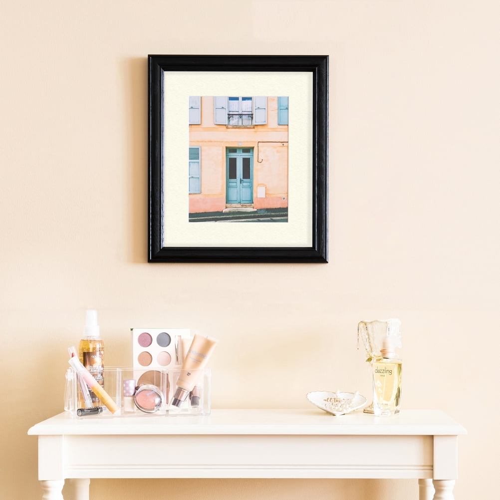 ArtToFrames 22x28 Matted Picture Frame with 18x24 Single Mat Photo Opening Framed in 1.25 Black Stain on Solid Red Oak and 2 Brilliant White Mat (FWM-4083-22x28)