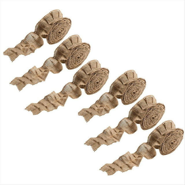 6 Rollos de Bordes de Arpillera con Volantes para Decoración de Aulas. Bordes de Arpillera con Diseño de Granja.