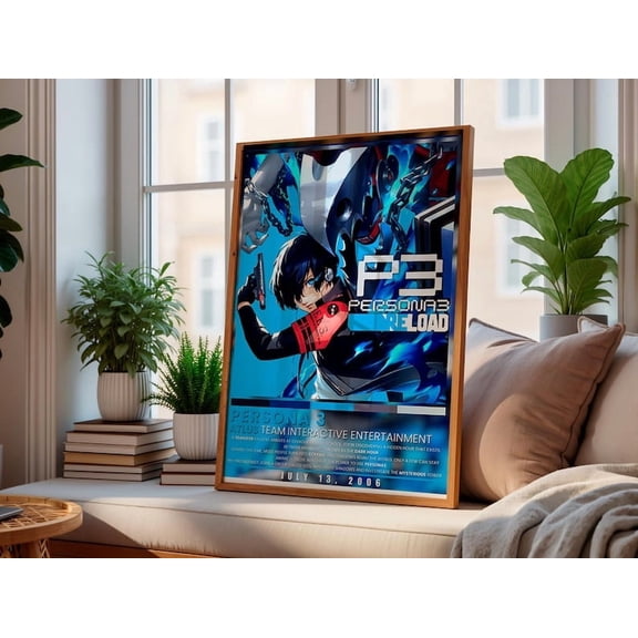 Persona 3 Reload Poster Blue Aesthetic Anime Game Character Artwork for Gaming Room Decor House Wall Display Gift for Fan Idea Size 24x36 Unframed Poster