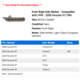 thumbnail image 2 of Front Right Side Marker - Compatible with 1999 - 2005 Porsche 911 996 2000 2001 2002 2003 2004, 2 of 2