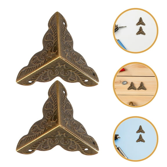 OFFIGAM 40Pcs Brown Antique Corner Protectors Decorative Guards for Wooden Boxes and Furniture