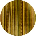 thumbnail image 1 of Ahgly Company Indoor Round Abstract Yellow Modern Area Rugs, 4' Round, 1 of 4