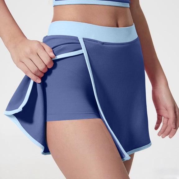 Royisotas Women's Athletic Skort with Built-in Shorts -Tennis Skirt Workout, High Waisted Side Slit Yoga Skirt