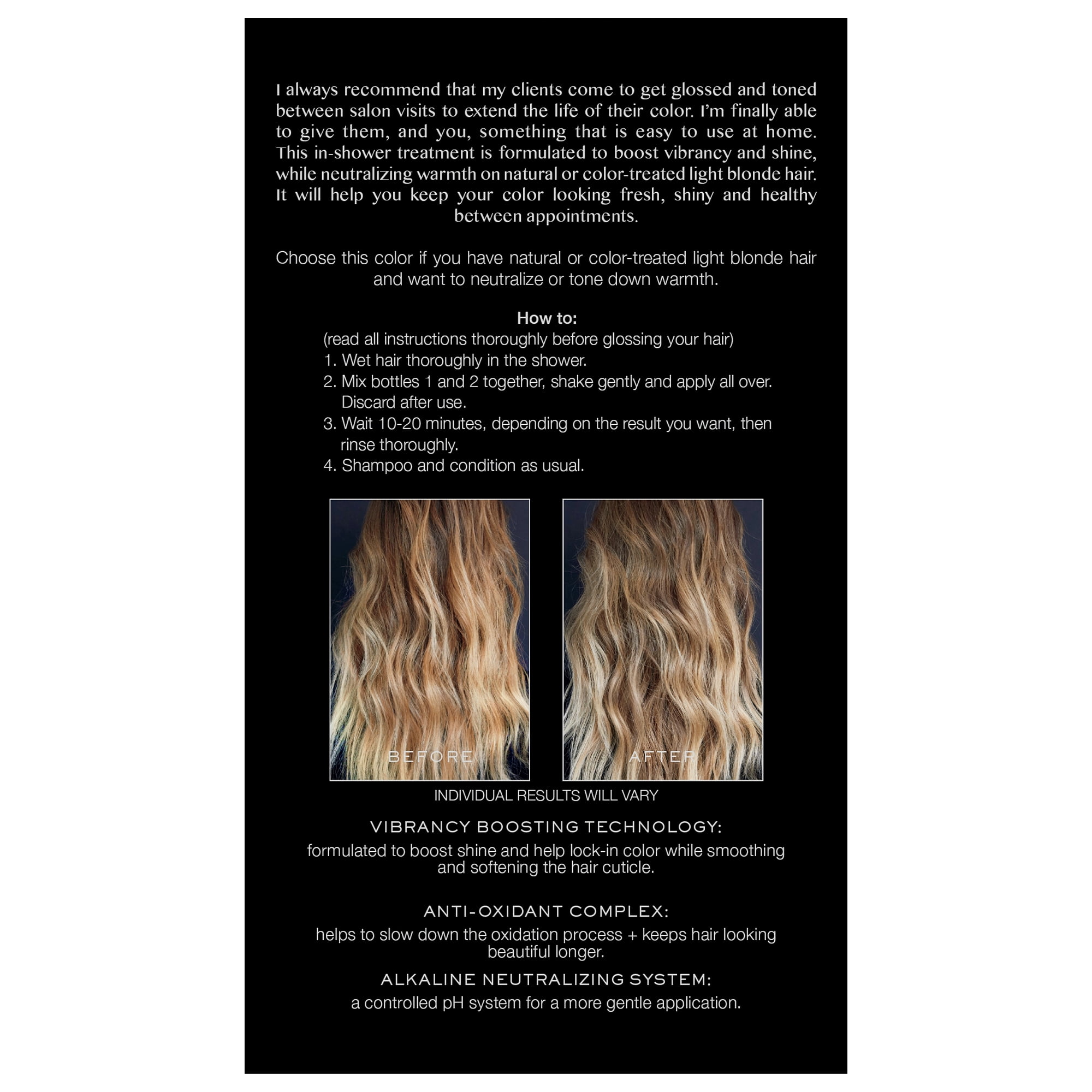 Kristin Ess Hair Gloss in Winter Wheat, Light Neutral Blonde - 4 Week Semi Permanent Hair Color for Women - Shine - Hair Dye Glaze