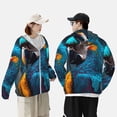 thumbnail image 4 of Vsdgher Style Moderne Imprimé Perroquet Bleu Sweat à Capuche Adulte pour Hommes Femmes, Manches Longues Protection Solaire Pêche pour Course Natation-TTG, 4 of 7