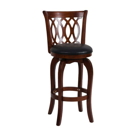 Edmond Swivel Bar Stool in Dark Cherry Finish