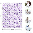 thumbnail image 4 of White Purple Butterfly Flower Pattern Blanket,Comfortable Soft Flannel Throw Blanket,All Season,Warm Lightweight Blankets for Sofa Bed Couch Living Room Chair,30"x40", 4 of 4