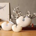 thumbnail image 3 of Creative Eggshell Ceramic Hydroponic Vase, Potted Flowerpot Plant Container, Modern Minimalist Home Decoration for Living Room Decor,17cm, 3 of 5